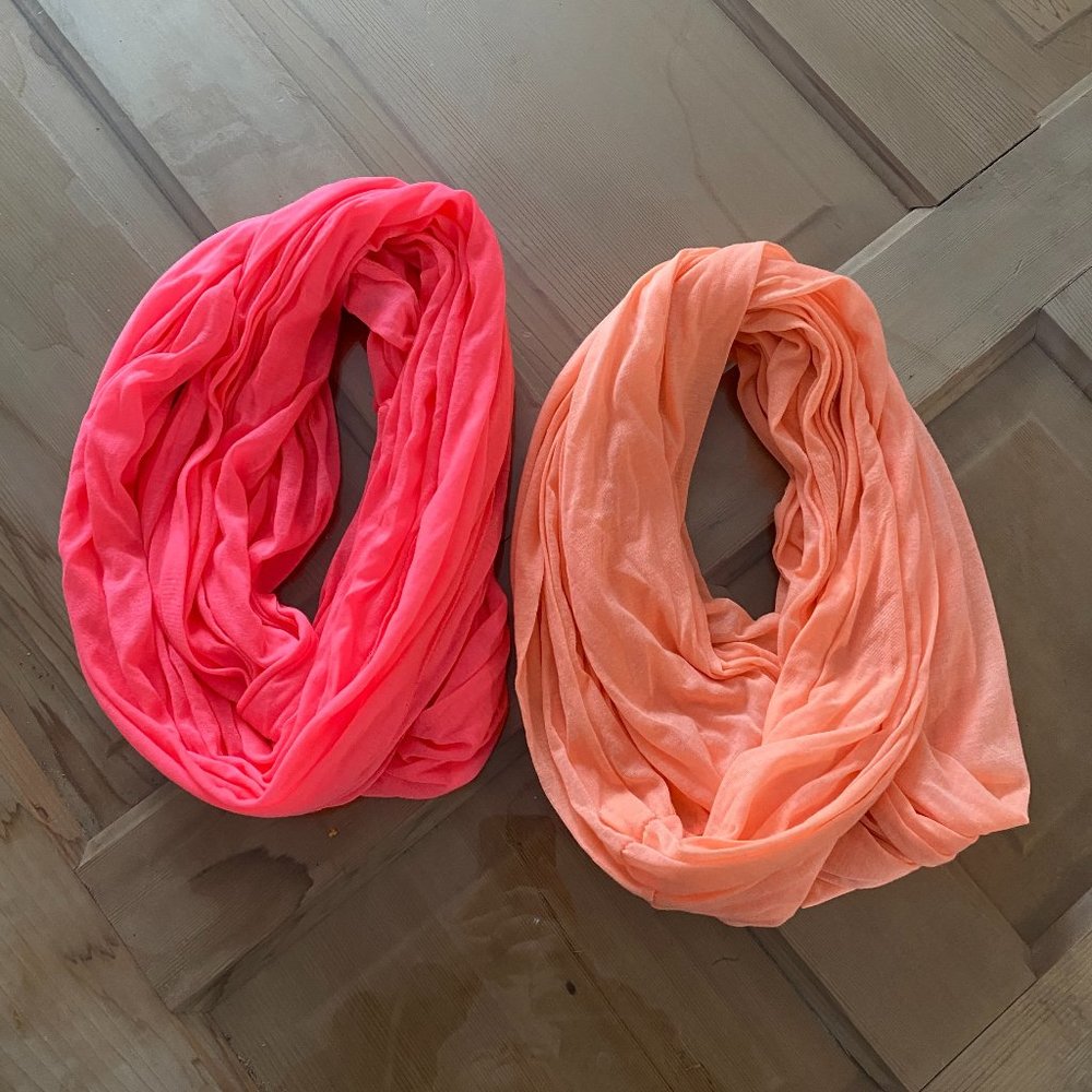 Two Tshirt Material Infinity Scarves